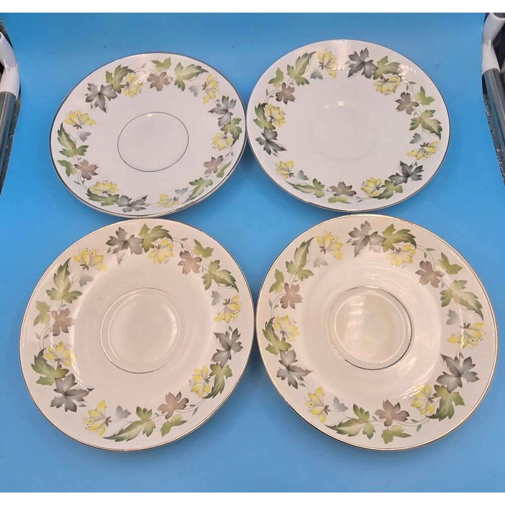 Vintage Ridgway Fine Bone China Moselle Autumn Pattern Saucer lot of (4)